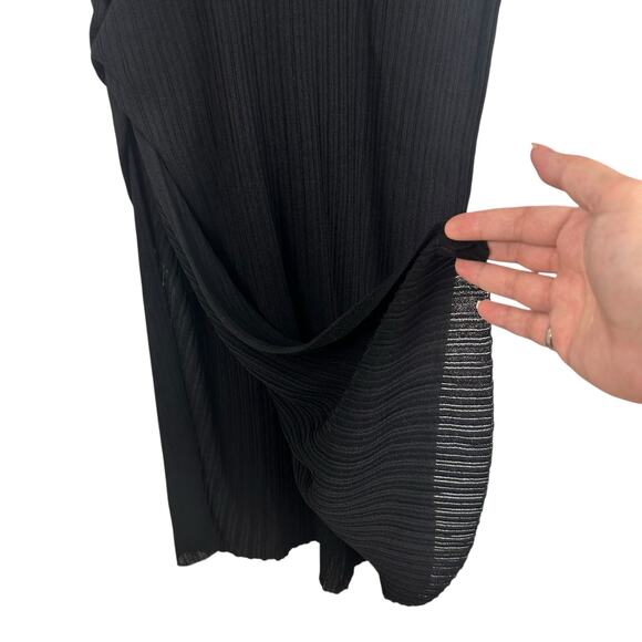 Zara Hooded Sleeveless Midi Dress Black Side Slit Sheer Size M/L NWT - Picture 8 of 15